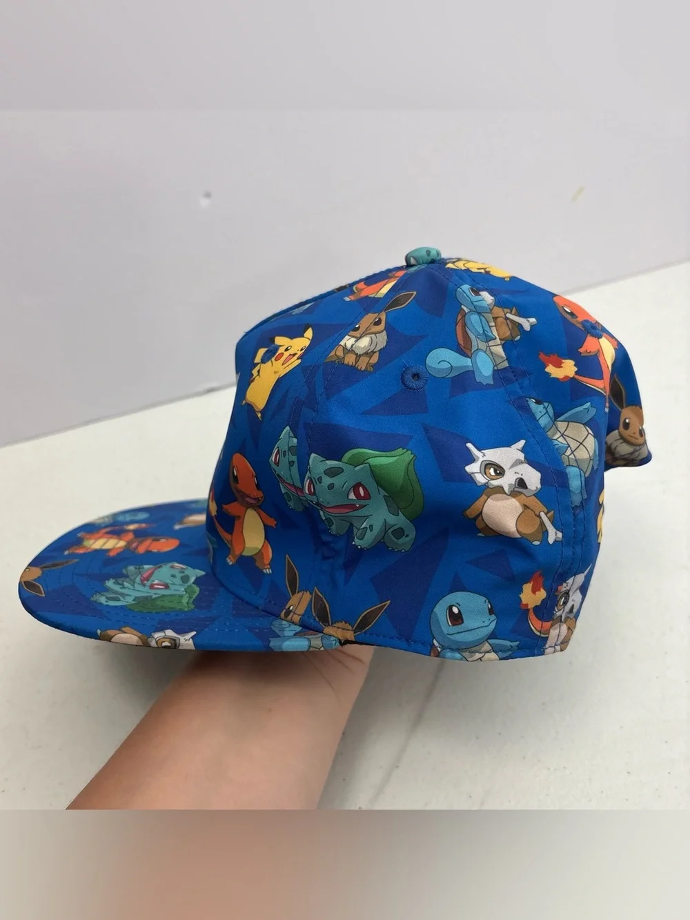 Pokémon Snapback Cap Pikachu Bulbasaur Charmander Squirtle Eevee Cubone 2024